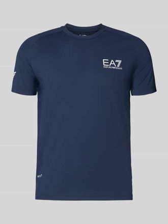 Emporio Armani T-Shirt mit Label-Print in Dunkelblau, Gr&ouml;&szlig;e XXXL