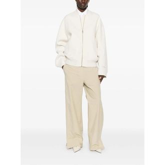 Sportmax Virgin Wool Bomber Jacket - White