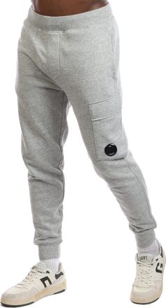 C.P. Company Mens Diagonal Raised Fleece Lens Cargo Sweatpants in Grey Cotton - Size X-Large