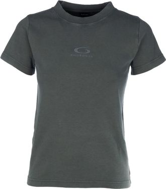 Balenciaga T-Shirts, female, Green, Size: L Fitted T-Shirt