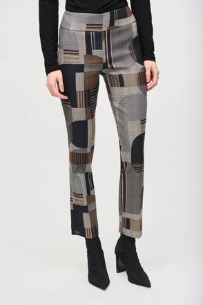 Joseph Ribkoff Bohemian Geometric Slim-Fit Pants In Black/multi
