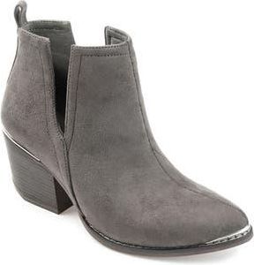 Journee Collection Issla Metal Trim Bootie in Grey at Nordstrom Rack, Size 5.5