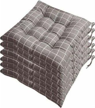 OEM Juego De 6 Cojines Para Silla De 40x40 Cm, Cojines Decorativos, Cojines Para Silla, Cojines De Jard&iacute;n, 12 Puntadas En Un Patr&oacute;n Diferente, Poli&eacute;ster