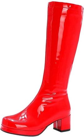 Generic Women Pu Leather Knee High Boots Round Toe Winter Long Elegant Cosplay Party Boot
