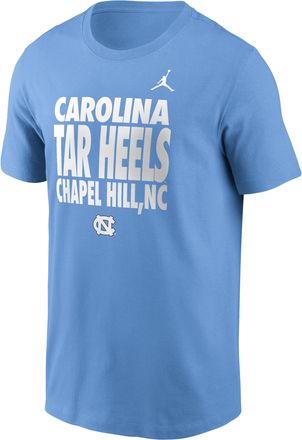 Nike Jordan Mens North Carolina Sideline Slogan Jordan Brand Dri-FIT College Long-Sleeve T-Shirt in Blue | 0JET4EYNCN-H2B