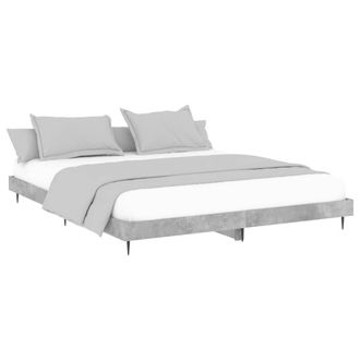 Berkfield Home Durable Bed Frame Concrete Grey 160x200 cm Engineered Wood
