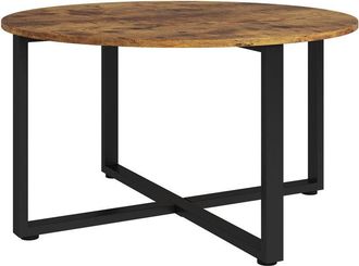 Vicco Mesa de centro Fyrk, Madera antigua, 80 x 80 cm con armazón metálico, Vicco