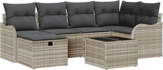 vidaXL Vidaxl - Garden Sofa Set 7 pcs Light grey 232.5 x 122.5 x 85 cm