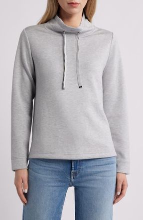 Tommy Bahama Palm Voyage Mock Neck Sweatshirt in Pearl Grey Heather at Nordstrom, Size X-Large
