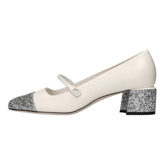 Jimmy Choo London Dames, Schoenen, Wit, Maat: 38 1/2 EU Leer