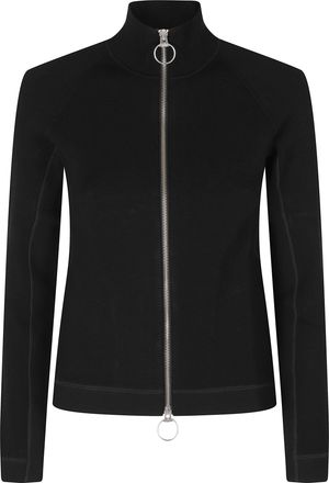 Ports 1961 Black High Neck Full-Zip Slim-Fit Viscose Sweater