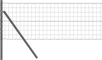 Berkfield Home Euro Fence with 13 Posts 0.6x50 m Galvanised Steel in Grey in Dark Grey