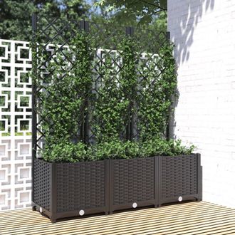 vidaXL Jardinera De Jard&iacute;n Con Enrejado, Color Negro, 120 X 40 X 136 Cm, Pp Vidaxl