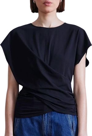 Apiece Apart Twist Drape Tee In Black