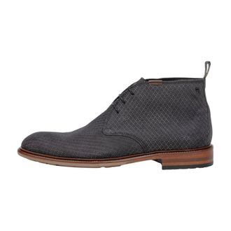 Floris Van Bommel Schoenen, Heren, Grijs, 44 2/3 EU, Leer, De Normer Enkellaarsjes