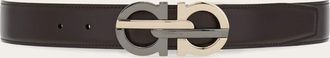 Ferragamo Uomo Cintura reversibile e regolabile Gancini Marrone