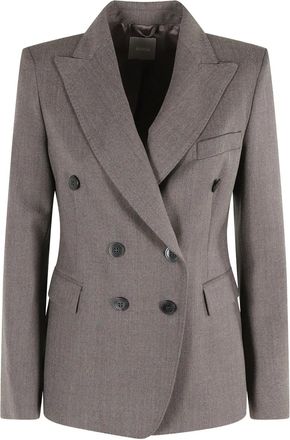 Kiltie double-breasted herringbone jacket - Grey