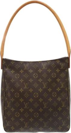 Louis Vuitton Tweedehands Canvas Louis Vuitton tassen - Dames - Vintage Schoudertas - Bruin - ONE Size - Vintage
