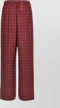 Moschino silk printed high-rise straight-leg trousers