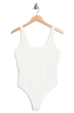 Good American Rib Tank Bodysuit in Chalk at Nordstrom Rack, Size X-Large