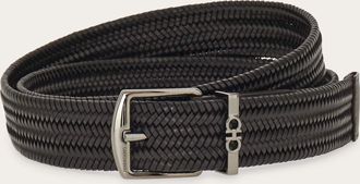 Ferragamo Men Woven belt Brown