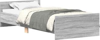 vidaXL Estructura De Cama Madera De Ingenier&iacute;a Gris Sonoma 90x190 Cm Vidaxl