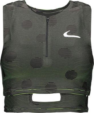 Nike Sportieve Tanktop met Logoprint - Dames - Sport BHs - Groen - XS - Polyester - Fitness