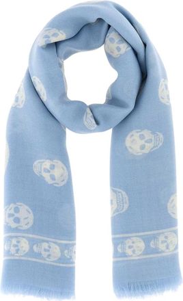 Alexander McQueen Alexander McQueen, Scarves, female, Blue, Size: ONE SIZE Printed Chiffon Foulard