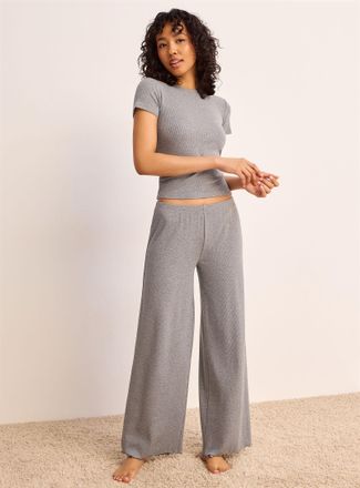 Twik Womens Wavy trim mini-ribbing high-waist pyjama pant