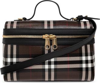 Burberry Tas met ruitpatroon - Dames - Handtassen - Bruin - ONE Size - Leer - Tassen