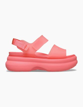 Crocs Womens Crocs SOHO FROSTED Womens Platform Sandals Guava - Pink - Size: 8