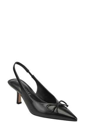 Marc Fisher Gretel Slingback Pointed Toe Bow Pump in Black at Nordstrom, Size 8.5