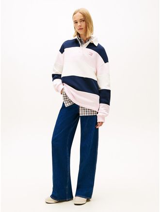 Tommy Hilfiger Womens Tommy Jeans High-Rise Wide Leg Jean - Blue - 27W x LongL