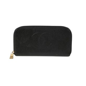Chanel Pre-owned Wallets, female, Black, Size: ONE SIZE Pre-owned Caviar Skin Timeless Long Wallet