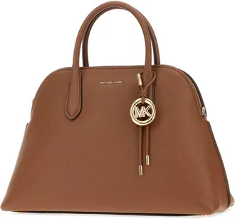 Michael Kors Womens Dome Shoulder Bag Brown Leather