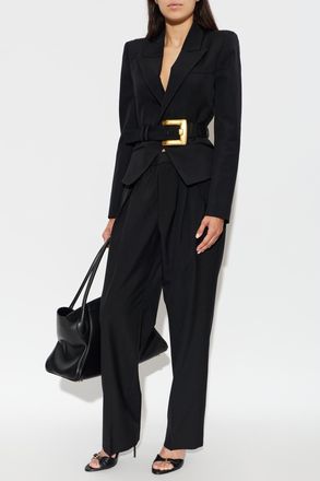 Balmain Wool Trousers, Womens, Black