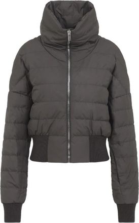 Moncler Cropped Down Jacket - Dames - Gewatteerde jassen - Bruin - XS - Wol - Jassen