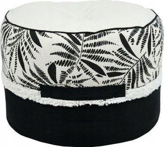 Beliani Beliani Ziana Pouf Nero E Bianco Diametro 40 Cm