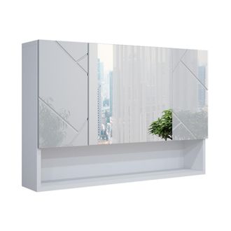 Vicco Specchio Contenitore Bagno Irma, Bianco Lucido, 80.1 X 55 Cm