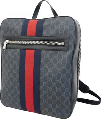 Gucci Black Gray Pvc Backpack (Pre-Owned)