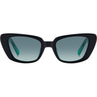 Kate Spade New York 51mm fabia cat eye sunglasses in Black Green at Nordstrom Rack