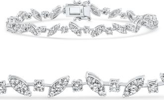 Pompeii3 3.70Ct 14k White Gold Diamond Tennis Bracelet 7 Lab Grown