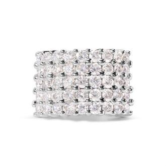 House of Brilliance 14k White Gold 4.0 Cttw Diamond 5 Row Ring Band at Nordstrom, Size 6