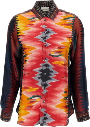 Pierre-Louis Mascia Multicolor Printed Silk Twill Long-Sleeve Shirt