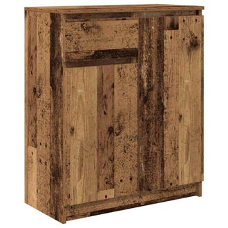 Berkfield Home Sideboard with Drawer Old Wood 71x35x84 cm Engineered Wood in Brown | Size: 71 x 35 x 84 cm