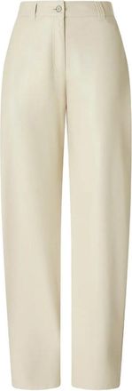 Pinko Beige High-Waisted Trousers With Flap Pockets And Structured Finish