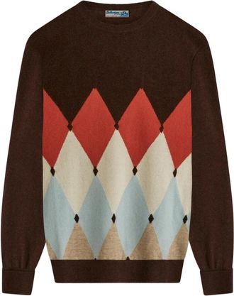 Ballantyne Pullover met ronde hals - Heren - Ronde hals truien - Veelkleurig - M - Kasjmier - Truien & Vesten