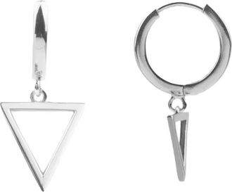 All the Luck in the World triangle hoop earring - women - Brass - One Size - Silver