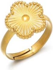 Adornia 18K Gold Plated Flower Adjustable Band Ring at Nordstrom Rack