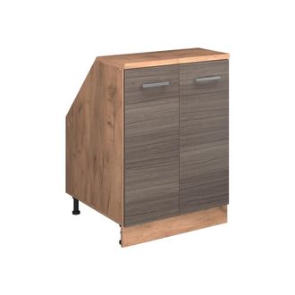 Vicco Armario De Cocina Para Techo Inclinado R-line, Gris Noble, 60 Cm Con 2 Puertas, 60 Cm De Profundidad, Vicco